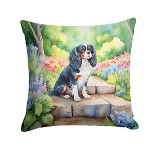 Cavalier Spaniel Spring Path Throw Pillow Machine Washable, Indoor Outdoor Decorative Pillow for Couch, Bed or Patio, 18Hx18W Cavalier Spaniel Spring Path Throw Pillow Machine Washable, Indoor Outdoor Decorative Pillow for Couch, Bed or Patio, 18Hx18W