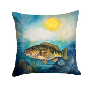 Smallmouth Bass Throw Pillow Machine Washable, Indoor Outdoor Decorative Pillow for Couch, Bed or Patio, 18Hx18W Smallmouth Bass Throw Pillow Machine Washable, Indoor Outdoor Decorative Pillow for Couch, Bed or Patio, 18Hx18W
