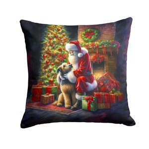 Irish Wolfhound and Santa Claus Throw Pillow Machine Washable, Indoor Outdoor Decorative Pillow for Couch, Bed or Patio, 18Hx18W Irish Wolfhound and Santa Claus Throw Pillow Machine Washable, Indoor Outdoor Decorative Pillow for Couch, Bed or Patio, 18Hx18W