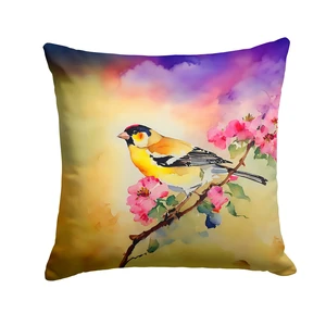 Goldfinch Throw Pillow Machine Washable, Indoor Outdoor Decorative Pillow for Couch, Bed or Patio, 18Hx18W Goldfinch Throw Pillow Machine Washable, Indoor Outdoor Decorative Pillow for Couch, Bed or Patio, 18Hx18W