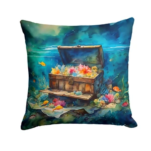 Treasure Chest Throw Pillow Machine Washable, Indoor Outdoor Decorative Pillow for Couch, Bed or Patio, 18Hx18W Treasure Chest Throw Pillow Machine Washable, Indoor Outdoor Decorative Pillow for Couch, Bed or Patio, 18Hx18W