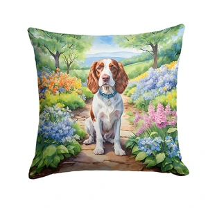 Welsh Springer Spaniel Spring Path Throw Pillow Machine Washable, Indoor Outdoor Decorative Pillow for Couch, Bed or Patio, 18Hx18W Welsh Springer Spaniel Spring Path Throw Pillow Machine Washable, Indoor Outdoor Decorative Pillow for Couch, Bed or Patio, 18Hx18W