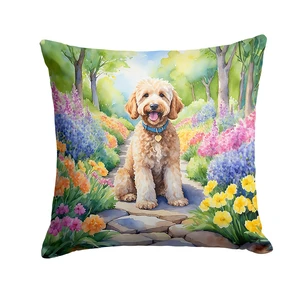 Goldendoodle Spring Path Throw Pillow Machine Washable, Indoor Outdoor Decorative Pillow for Couch, Bed or Patio, 18Hx18W Goldendoodle Spring Path Throw Pillow Machine Washable, Indoor Outdoor Decorative Pillow for Couch, Bed or Patio, 18Hx18W