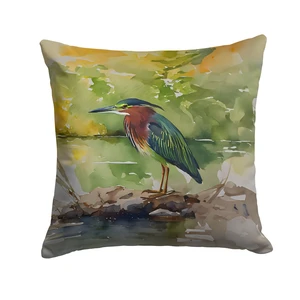 Green Heron Throw Pillow Machine Washable, Indoor Outdoor Decorative Pillow for Couch, Bed or Patio, 18Hx18W Green Heron Throw Pillow Machine Washable, Indoor Outdoor Decorative Pillow for Couch, Bed or Patio, 18Hx18W