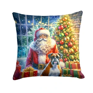Boxer and Santa Claus Throw Pillow Machine Washable, Indoor Outdoor Decorative Pillow for Couch, Bed or Patio, 18Hx18W Boxer and Santa Claus Throw Pillow Machine Washable, Indoor Outdoor Decorative Pillow for Couch, Bed or Patio, 18Hx18W