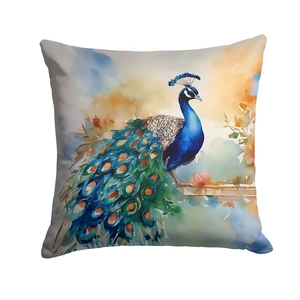 Peacock Throw Pillow Machine Washable, Indoor Outdoor Decorative Pillow for Couch, Bed or Patio, 18Hx18W Peacock Throw Pillow Machine Washable, Indoor Outdoor Decorative Pillow for Couch, Bed or Patio, 18Hx18W