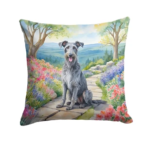 Scottish Deerhound Spring Path Throw Pillow Machine Washable, Indoor Outdoor Decorative Pillow for Couch, Bed or Patio, 18Hx18W Scottish Deerhound Spring Path Throw Pillow Machine Washable, Indoor Outdoor Decorative Pillow for Couch, Bed or Patio, 18Hx18W
