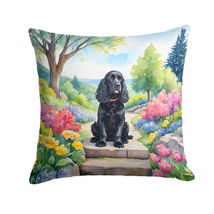 Cocker Spaniel Spring Path Throw Pillow Machine Washable, Indoor Outdoor Decorative Pillow for Couch, Bed or Patio, 18Hx18W Cocker Spaniel Spring Path Throw Pillow Machine Washable, Indoor Outdoor Decorative Pillow for Couch, Bed or Patio, 18Hx18W