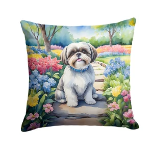 Shih Tzu Spring Path Throw Pillow Machine Washable, Indoor Outdoor Decorative Pillow for Couch, Bed or Patio, 18Hx18W Shih Tzu Spring Path Throw Pillow Machine Washable, Indoor Outdoor Decorative Pillow for Couch, Bed or Patio, 18Hx18W