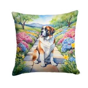 Saint Bernard Spring Path Throw Pillow Machine Washable, Indoor Outdoor Decorative Pillow for Couch, Bed or Patio, 18Hx18W Saint Bernard Spring Path Throw Pillow Machine Washable, Indoor Outdoor Decorative Pillow for Couch, Bed or Patio, 18Hx18W
