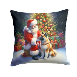 Akita and Santa Claus Throw Pillow Machine Washable, Indoor Outdoor Decorative Pillow for Couch, Bed or Patio, 18Hx18W Akita and Santa Claus Throw Pillow Machine Washable, Indoor Outdoor Decorative Pillow for Couch, Bed or Patio, 18Hx18W