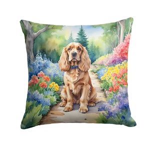 Cocker Spaniel Spring Path Throw Pillow Machine Washable, Indoor Outdoor Decorative Pillow for Couch, Bed or Patio, 18Hx18W Cocker Spaniel Spring Path Throw Pillow Machine Washable, Indoor Outdoor Decorative Pillow for Couch, Bed or Patio, 18Hx18W