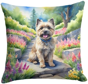 Cairn Terrier Spring Path Throw Pillow Machine Washable, Indoor Outdoor Decorative Pillow for Couch, Bed or Patio, 18Hx18W Cairn Terrier Spring Path Throw Pillow Machine Washable, Indoor Outdoor Decorative Pillow for Couch, Bed or Patio, 18Hx18W
