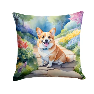 Corgi Spring Path Throw Pillow Machine Washable, Indoor Outdoor Decorative Pillow for Couch, Bed or Patio, 18Hx18W Corgi Spring Path Throw Pillow Machine Washable, Indoor Outdoor Decorative Pillow for Couch, Bed or Patio, 18Hx18W