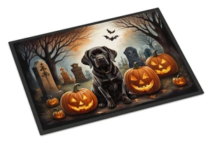 NEW Chocolate Labrador Retriever Spooky Halloween Doormat Front Door Mat Indoor Outdoor Rugs for Entryway, Non Slip Washable Low Pile, 18H X 27W NEW Chocolate Labrador Retriever Spooky Halloween Doormat Front Door Mat Indoor Outdoor Rugs for Entryway, Non Slip Washable Low Pile, 18H X 27W