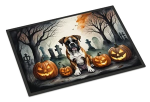 NEW Boxer Spooky Halloween Doormat Front Door Mat Indoor Outdoor Rugs for Entryway, Non Slip Washable Low Pile, 18H X 27W NEW Boxer Spooky Halloween Doormat Front Door Mat Indoor Outdoor Rugs for Entryway, Non Slip Washable Low Pile, 18H X 27W