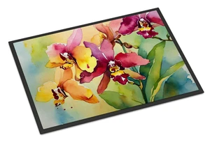 NEW Orchids in Watercolor Doormat Front Door Mat Indoor Outdoor Rugs for Entryway, Non Slip Washable Low Pile, 18H X 27W NEW Orchids in Watercolor Doormat Front Door Mat Indoor Outdoor Rugs for Entryway, Non Slip Washable Low Pile, 18H X 27W