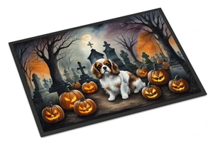NEW Cavalier Spaniel Spooky Halloween Doormat Front Door Mat Indoor Outdoor Rugs for Entryway, Non Slip Washable Low Pile, 18H X 27W NEW Cavalier Spaniel Spooky Halloween Doormat Front Door Mat Indoor Outdoor Rugs for Entryway, Non Slip Washable Low Pile, 18H X 27W