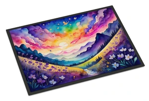 NEW Violets in Color Doormat Front Door Mat Indoor Outdoor Rugs for Entryway, Non Slip Washable Low Pile, 18H X 27W NEW Violets in Color Doormat Front Door Mat Indoor Outdoor Rugs for Entryway, Non Slip Washable Low Pile, 18H X 27W