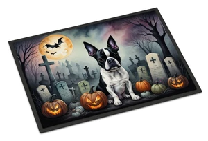 NEW Boston Terrier Spooky Halloween Doormat Front Door Mat Indoor Outdoor Rugs for Entryway, Non Slip Washable Low Pile, 18H X 27W NEW Boston Terrier Spooky Halloween Doormat Front Door Mat Indoor Outdoor Rugs for Entryway, Non Slip Washable Low Pile, 18H X 27W
