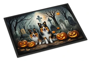 NEW Sheltie Spooky Halloween Doormat Front Door Mat Indoor Outdoor Rugs for Entryway, Non Slip Washable Low Pile, 18H X 27W NEW Sheltie Spooky Halloween Doormat Front Door Mat Indoor Outdoor Rugs for Entryway, Non Slip Washable Low Pile, 18H X 27W