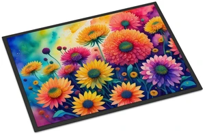 NEW Chrysanthemums in Color Doormat Front Door Mat Indoor Outdoor Rugs for Entryway, Non Slip Washable Low Pile, 18H X 27W NEW Chrysanthemums in Color Doormat Front Door Mat Indoor Outdoor Rugs for Entryway, Non Slip Washable Low Pile, 18H X 27W