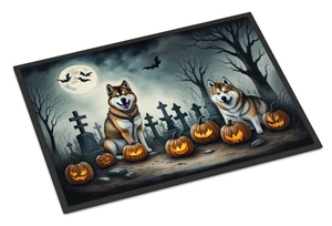 NEW Akita Spooky Halloween Doormat Front Door Mat Indoor Outdoor Rugs for Entryway, Non Slip Washable Low Pile, 18H X 27W NEW Akita Spooky Halloween Doormat Front Door Mat Indoor Outdoor Rugs for Entryway, Non Slip Washable Low Pile, 18H X 27W