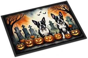 NEW Boston Terrier Spooky Halloween Doormat Front Door Mat Indoor Outdoor Rugs for Entryway, Non Slip Washable Low Pile, 18H X 27W NEW Boston Terrier Spooky Halloween Doormat Front Door Mat Indoor Outdoor Rugs for Entryway, Non Slip Washable Low Pile, 18H X 27W