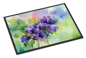 NEW New Jersey Violet in Watercolor Doormat Front Door Mat Indoor Outdoor Rugs for Entryway, Non Slip Washable Low Pile, 18H X 27W NEW New Jersey Violet in Watercolor Doormat Front Door Mat Indoor Outdoor Rugs for Entryway, Non Slip Washable Low Pile, 18H X 27W