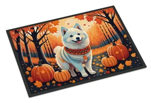 NEW American Eskimo Fall Doormat Front Door Mat Indoor Outdoor Rugs for Entryway, Non Slip Washable Low Pile, 18H X 27W NEW American Eskimo Fall Doormat Front Door Mat Indoor Outdoor Rugs for Entryway, Non Slip Washable Low Pile, 18H X 27W
