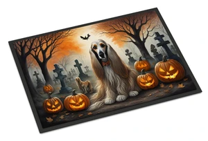 NEW Afghan Hound Spooky Halloween Doormat Front Door Mat Indoor Outdoor Rugs for Entryway, Non Slip Washable Low Pile, 18H X 27W NEW Afghan Hound Spooky Halloween Doormat Front Door Mat Indoor Outdoor Rugs for Entryway, Non Slip Washable Low Pile, 18H X 27W