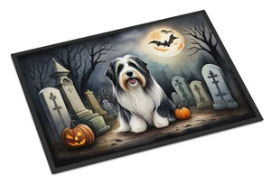 NEW Bearded Collie Spooky Halloween Doormat Front Door Mat Indoor Outdoor Rugs for Entryway, Non Slip Washable Low Pile, 18H X 27W NEW Bearded Collie Spooky Halloween Doormat Front Door Mat Indoor Outdoor Rugs for Entryway, Non Slip Washable Low Pile, 18H X 27W