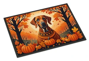 NEW Rhodesian Ridgeback Fall Doormat Front Door Mat Indoor Outdoor Rugs for Entryway, Non Slip Washable Low Pile, 18H X 27W NEW Rhodesian Ridgeback Fall Doormat Front Door Mat Indoor Outdoor Rugs for Entryway, Non Slip Washable Low Pile, 18H X 27W