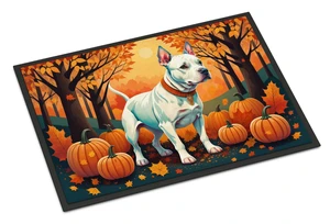 NEW White Pit Bull Terrier Fall Doormat Front Door Mat Indoor Outdoor Rugs for Entryway, Non Slip Washable Low Pile, 18H X 27W NEW White Pit Bull Terrier Fall Doormat Front Door Mat Indoor Outdoor Rugs for Entryway, Non Slip Washable Low Pile, 18H X 27W