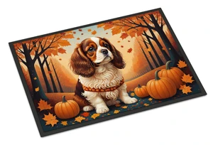 NEW Cavalier Spaniel Fall Doormat Front Door Mat Indoor Outdoor Rugs for Entryway, Non Slip Washable Low Pile, 18H X 27W NEW Cavalier Spaniel Fall Doormat Front Door Mat Indoor Outdoor Rugs for Entryway, Non Slip Washable Low Pile, 18H X 27W