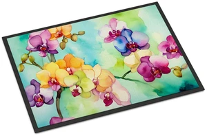 NEW Orchids in Watercolor Doormat Front Door Mat Indoor Outdoor Rugs for Entryway, Non Slip Washable Low Pile, 18H X 27W NEW Orchids in Watercolor Doormat Front Door Mat Indoor Outdoor Rugs for Entryway, Non Slip Washable Low Pile, 18H X 27W