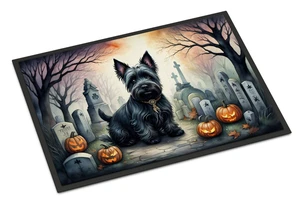 NEW Scottish Terrier Spooky Halloween Doormat Front Door Mat Indoor Outdoor Rugs for Entryway, Non Slip Washable Low Pile, 18H X 27W NEW Scottish Terrier Spooky Halloween Doormat Front Door Mat Indoor Outdoor Rugs for Entryway, Non Slip Washable Low Pile, 18H X 27W