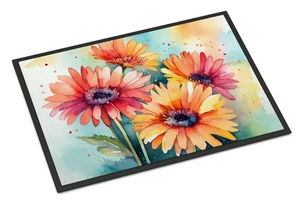 NEW Gerbera Daisies in Watercolor Doormat Front Door Mat Indoor Outdoor Rugs for Entryway, Non Slip Washable Low Pile, 18H X 27W NEW Gerbera Daisies in Watercolor Doormat Front Door Mat Indoor Outdoor Rugs for Entryway, Non Slip Washable Low Pile, 18H X 27W