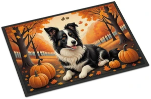 NEW Border Collie Fall Doormat Front Door Mat Indoor Outdoor Rugs for Entryway, Non Slip Washable Low Pile, 18H X 27W NEW Border Collie Fall Doormat Front Door Mat Indoor Outdoor Rugs for Entryway, Non Slip Washable Low Pile, 18H X 27W