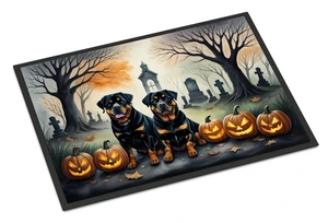 NEW Rottweiler Spooky Halloween Doormat Front Door Mat Indoor Outdoor Rugs for Entryway, Non Slip Washable Low Pile, 18H X 27W NEW Rottweiler Spooky Halloween Doormat Front Door Mat Indoor Outdoor Rugs for Entryway, Non Slip Washable Low Pile, 18H X 27W