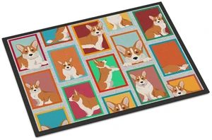 NEW Lots of Red Cardigan Corgi Doormat Front Door Mat Indoor Outdoor Rugs for Entryway, Non Slip Washable Low Pile, 18H X 27W NEW Lots of Red Cardigan Corgi Doormat Front Door Mat Indoor Outdoor Rugs for Entryway, Non Slip Washable Low Pile, 18H X 27W