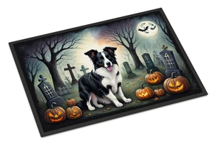 NEW Border Collie Spooky Halloween Doormat Front Door Mat Indoor Outdoor Rugs for Entryway, Non Slip Washable Low Pile, 18H X 27W NEW Border Collie Spooky Halloween Doormat Front Door Mat Indoor Outdoor Rugs for Entryway, Non Slip Washable Low Pile, 18H X 27W