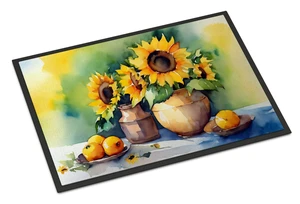 NEW Sunflowers in Watercolor Doormat Front Door Mat Indoor Outdoor Rugs for Entryway, Non Slip Washable Low Pile, 18H X 27W NEW Sunflowers in Watercolor Doormat Front Door Mat Indoor Outdoor Rugs for Entryway, Non Slip Washable Low Pile, 18H X 27W