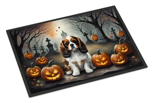 NEW Cavalier Spaniel Spooky Halloween Doormat Front Door Mat Indoor Outdoor Rugs for Entryway, Non Slip Washable Low Pile, 18H X 27W NEW Cavalier Spaniel Spooky Halloween Doormat Front Door Mat Indoor Outdoor Rugs for Entryway, Non Slip Washable Low Pile, 18H X 27W