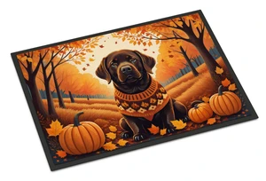 NEW Chocolate Labrador Retriever Fall Doormat Front Door Mat Indoor Outdoor Rugs for Entryway, Non Slip Washable Low Pile, 18H X 27W NEW Chocolate Labrador Retriever Fall Doormat Front Door Mat Indoor Outdoor Rugs for Entryway, Non Slip Washable Low Pile, 18H X 27W