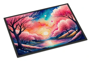 NEW Cherry Blossom in Color Doormat Front Door Mat Indoor Outdoor Rugs for Entryway, Non Slip Washable Low Pile, 18H X 27W NEW Cherry Blossom in Color Doormat Front Door Mat Indoor Outdoor Rugs for Entryway, Non Slip Washable Low Pile, 18H X 27W