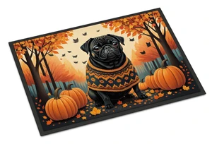 NEW Black Pug Fall Doormat Front Door Mat Indoor Outdoor Rugs for Entryway, Non Slip Washable Low Pile, 18H X 27W NEW Black Pug Fall Doormat Front Door Mat Indoor Outdoor Rugs for Entryway, Non Slip Washable Low Pile, 18H X 27W