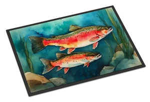 NEW Trout Doormat Front Door Mat Indoor Outdoor Rugs for Entryway, Non Slip Washable Low Pile, 18H X 27W NEW Trout Doormat Front Door Mat Indoor Outdoor Rugs for Entryway, Non Slip Washable Low Pile, 18H X 27W