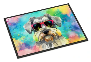 NEW Schnauzer Hippie Dawg Doormat Front Door Mat Indoor Outdoor Rugs for Entryway, Non Slip Washable Low Pile, 18H X 27W NEW Schnauzer Hippie Dawg Doormat Front Door Mat Indoor Outdoor Rugs for Entryway, Non Slip Washable Low Pile, 18H X 27W