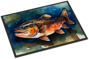NEW Brown Trout Doormat Front Door Mat Indoor Outdoor Rugs for Entryway, Non Slip Washable Low Pile, 18H X 27W NEW Brown Trout Doormat Front Door Mat Indoor Outdoor Rugs for Entryway, Non Slip Washable Low Pile, 18H X 27W